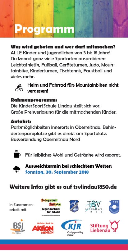 Flyer 2. Lindauer Kindersporttag Seite 2