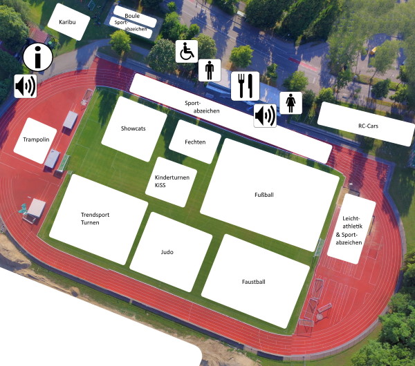 Übersichtsplan zum 3. Lindauer Kindersporttag - Tag der Inklusion & Integration